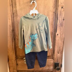 Carter's Green Dinosaur Hoodie Sweatshirt and Sweatpants Set